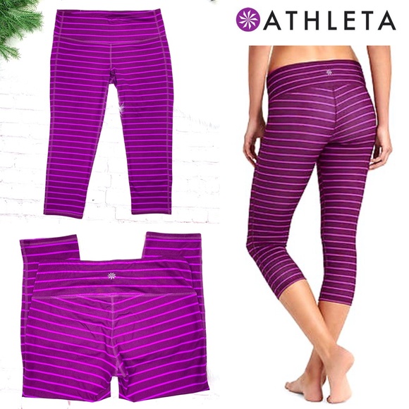 Athleta Pants - NWOT |•ATHLETA•| Chaturanga Striped Capri